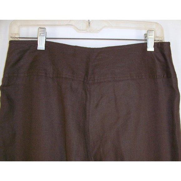 Worthington Brown Linen Dress Pants 6 Womens Wide Leg - Picture 5 of 8